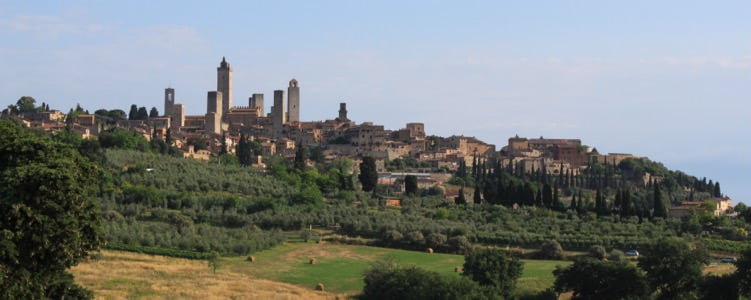San Gimignano on one of OBT's Tuscany Bike Tours